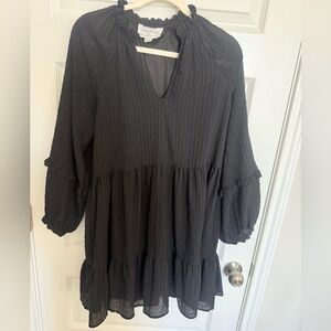 Mare x Anthropologie Black Women's Long Sleeve Swing Dress